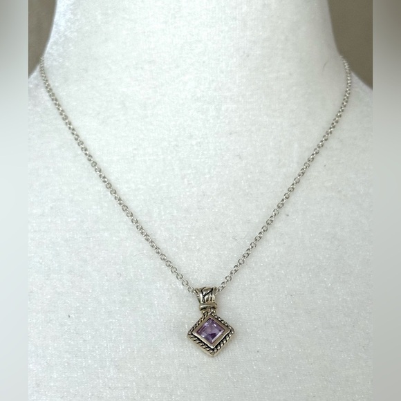 Jewelry - 💜 Sterling Silver Amethyst Pendant Necklace – 925 Thailand & Italy